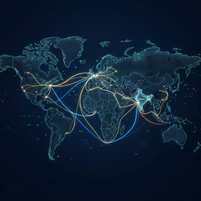 World map showing GT Global Solutions export routes to Europe, Africa, USA and Middle East